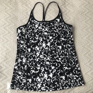Nike Dry-Fit Black + White Print Racerback Tank
